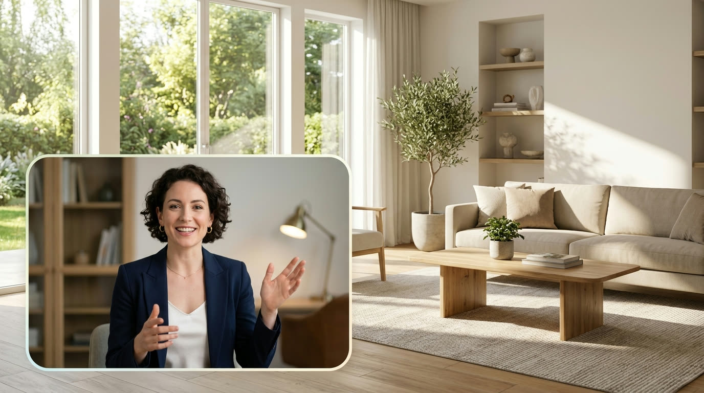 KI-Moderatorin führt durch die Roomtour